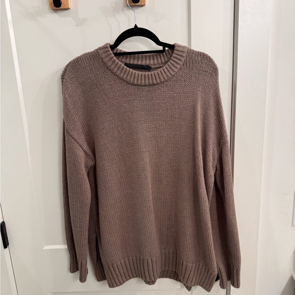 Jenni Kayne Taupe Crew Neck Sweater